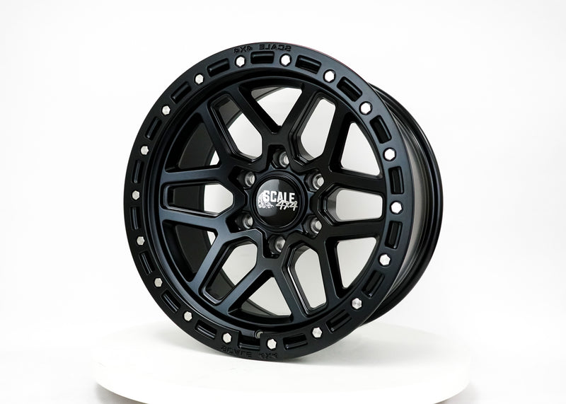 Load image into Gallery viewer, S02 - Matte Black w/ Simulated Beadlock - 17x8.5 6x139.7 -10 Offset