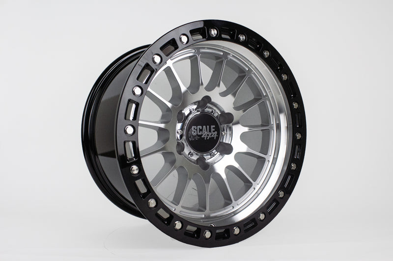 Load image into Gallery viewer, S04 - Machine w/ Black Simulated Beadlock - 17x9 6x139.7 -25 Offset