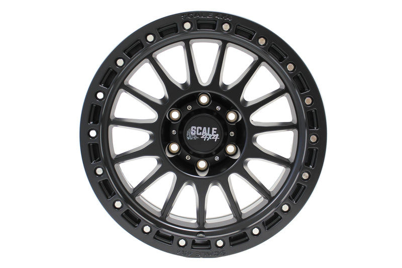 Load image into Gallery viewer, Scale 4x4 S01 Matte Black Simulated Beadlock 17x8.5 6x139.7 off-road wheel

