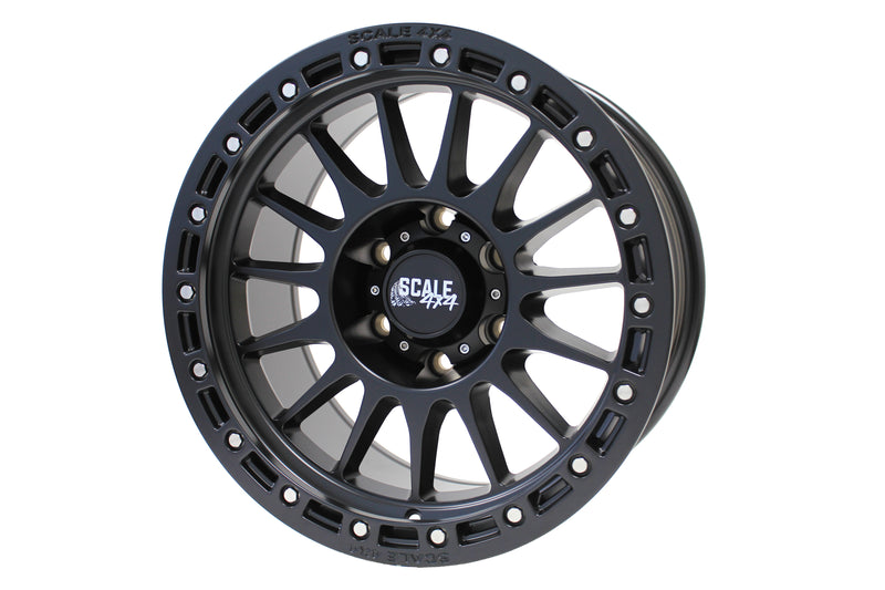 Load image into Gallery viewer, Scale 4x4 S01 Matte Black Simulated Beadlock 17x8.5 6x139.7 off-road wheel
