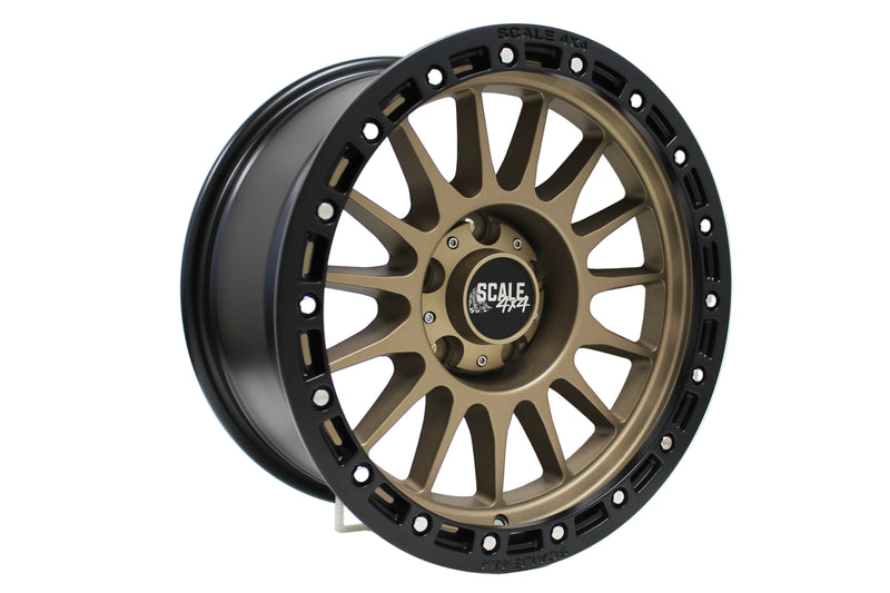 Load image into Gallery viewer, Scale 4x4 S01 Matte Bronze Simulated Beadlock 17x8.5 5x127 off-road wheel
