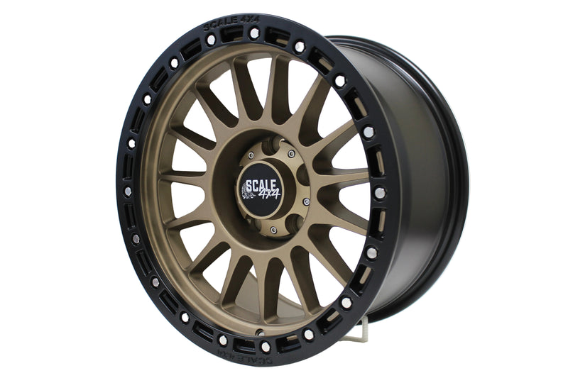 Load image into Gallery viewer, Scale 4x4 S01 Matte Bronze Simulated Beadlock 17x8.5 5x127 off-road wheel

