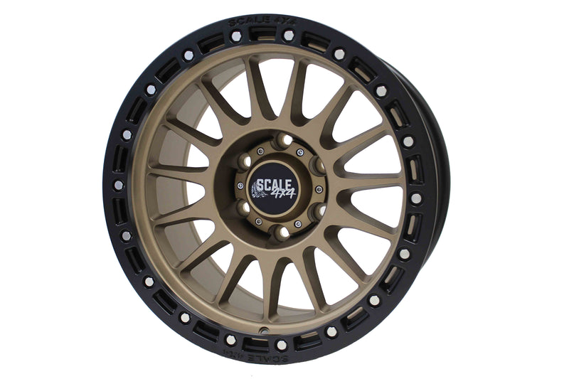 Load image into Gallery viewer, Scale 4x4 S01 Matte Bronze Simulated Beadlock 17x8.5 6x139.7 off-road wheel
