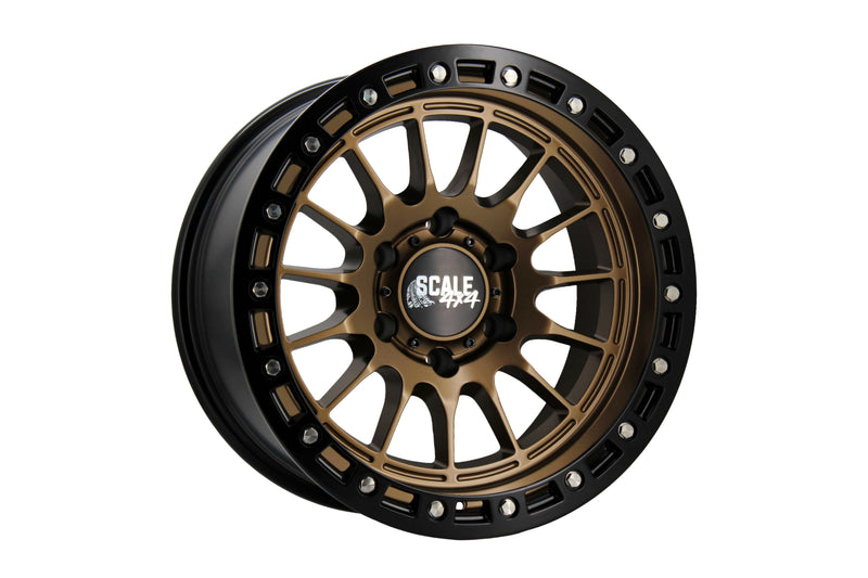 Load image into Gallery viewer, S04 - Matte Bronze w/ Black Simulated Beadlock - 17x9 6x139.7 -25 Offset
